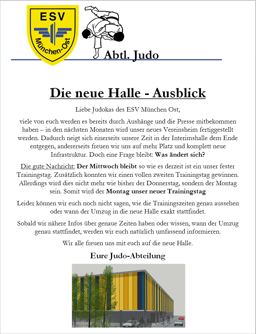 Ausblick Neue Halle